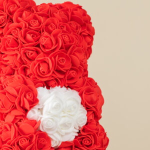 rose bear κόκκινο από foam τριαντάφυλλα